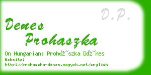 denes prohaszka business card
